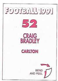 1991 Select AFL Stickers #52 Craig Bradley Back